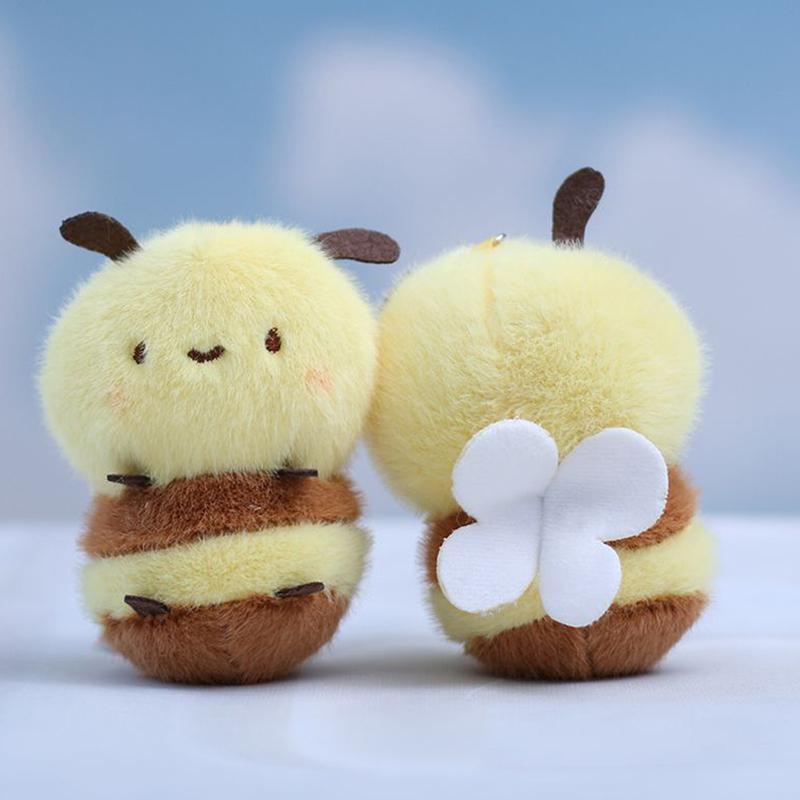 Bee Doll Pendant Key Chain Stylish Backpack Purse Doll Pendant Plush Girl Gift Pendant Car Interior Cute Insect Keychain