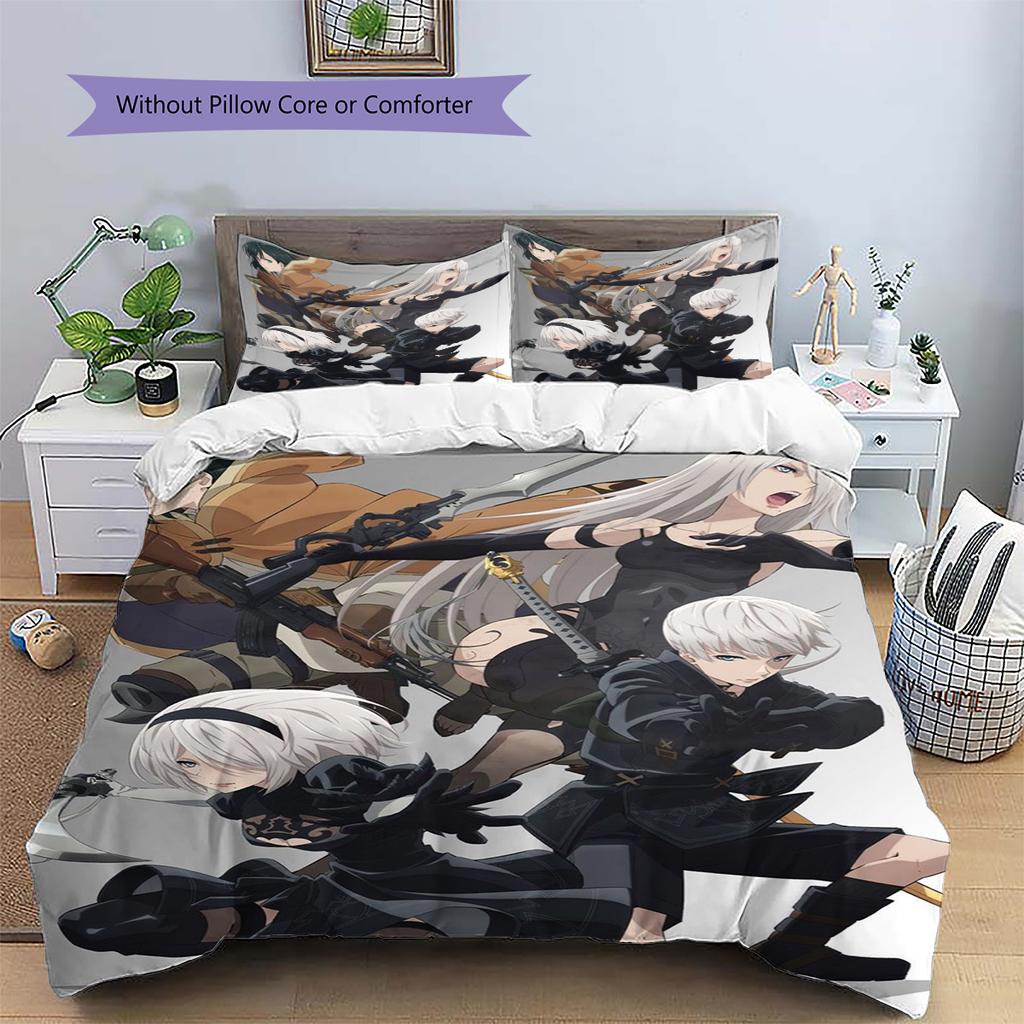NieR Automata Daily Use Bedding Nice Fan Gift Anime Patterned Duvet Cover Set & Case Bedroom Ornament Exquisite Case -xia122