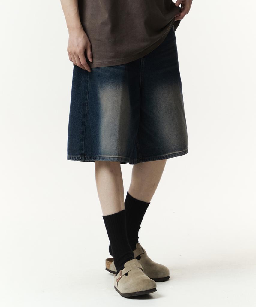 RAW LAB Bermuda Denim Half Shorts (Mud Blue)