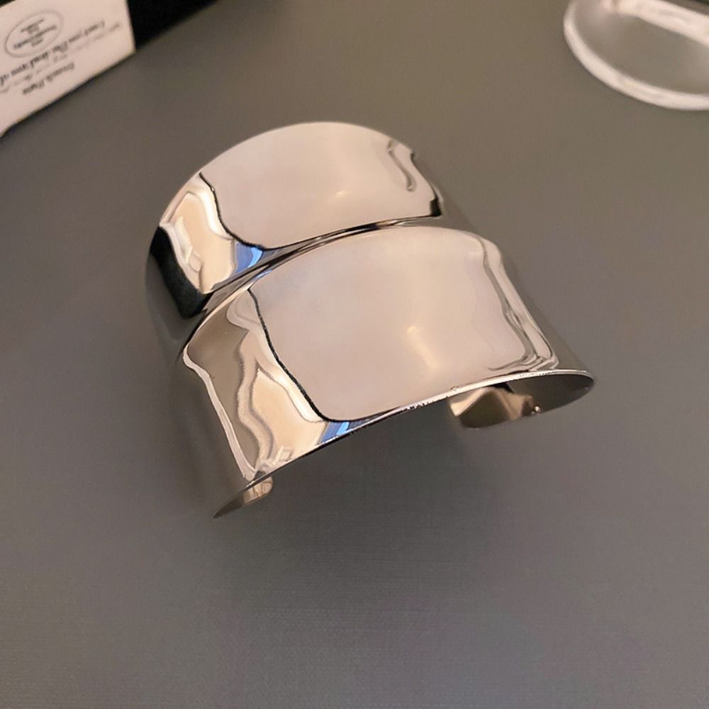 Irregular Pleated Bangle Cold Wind Open Bracelet Minimalist Style Cuff Bangle  Party Wearing