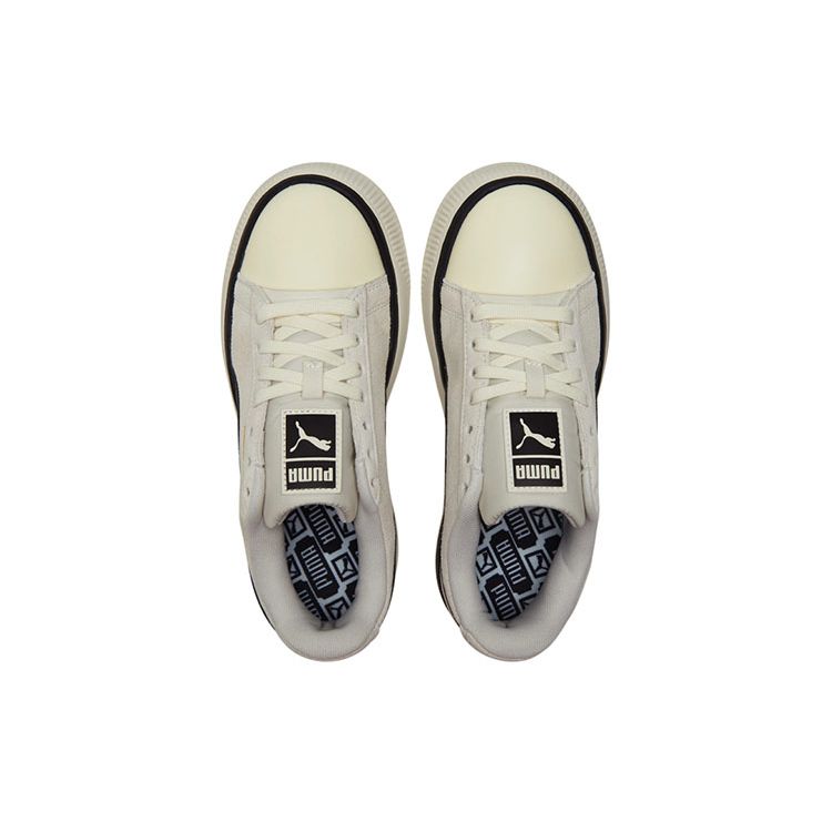Puma Suede Mayu Tc Thick Sole Low Top Sneakers Women Sneakers Ivory Black 385234-02