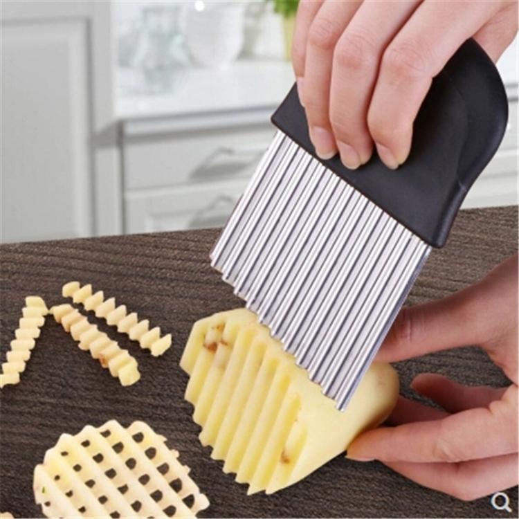 

LsCook French Fries Cut Stainless Steel Saw Blade Serrated Cutter Fruit and Vegetable Tools Wave Knife Kitchen Equipment Accessories Style 3 чорний
