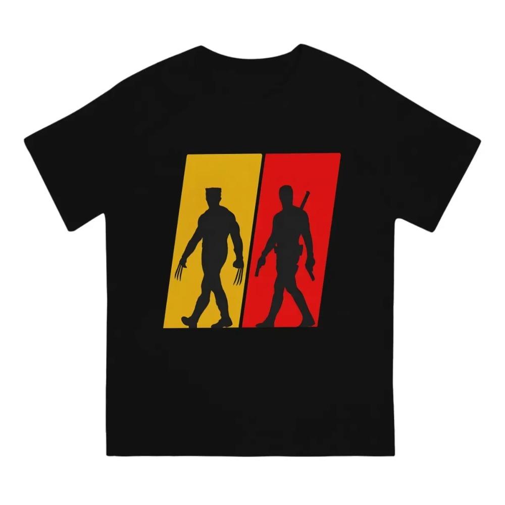 Deadpool And Wolverine Newest TShirt for Men Heroic Entry Round Neck Pure Cotton T Shirt Personalize