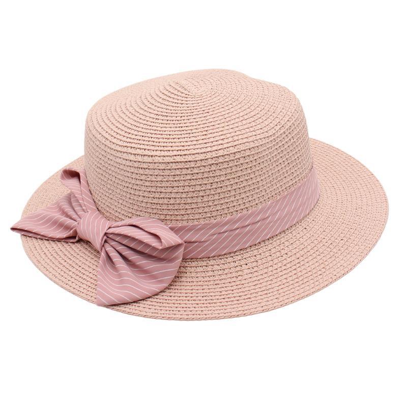 Straw Hat Female Sun Hat Bow Straw Hat French Mom Hat Beach Hat Seaside Ins Wind