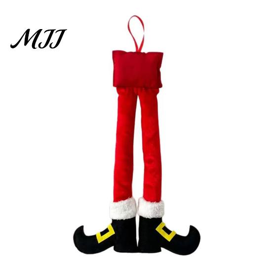 Fun Vehicle Interior Decoration Christmas Elf Legs, Santa Legs Hanging Ornaments, Plush Stuffed Xmas Car Pendant, Gift for Lovers Holiday Decor