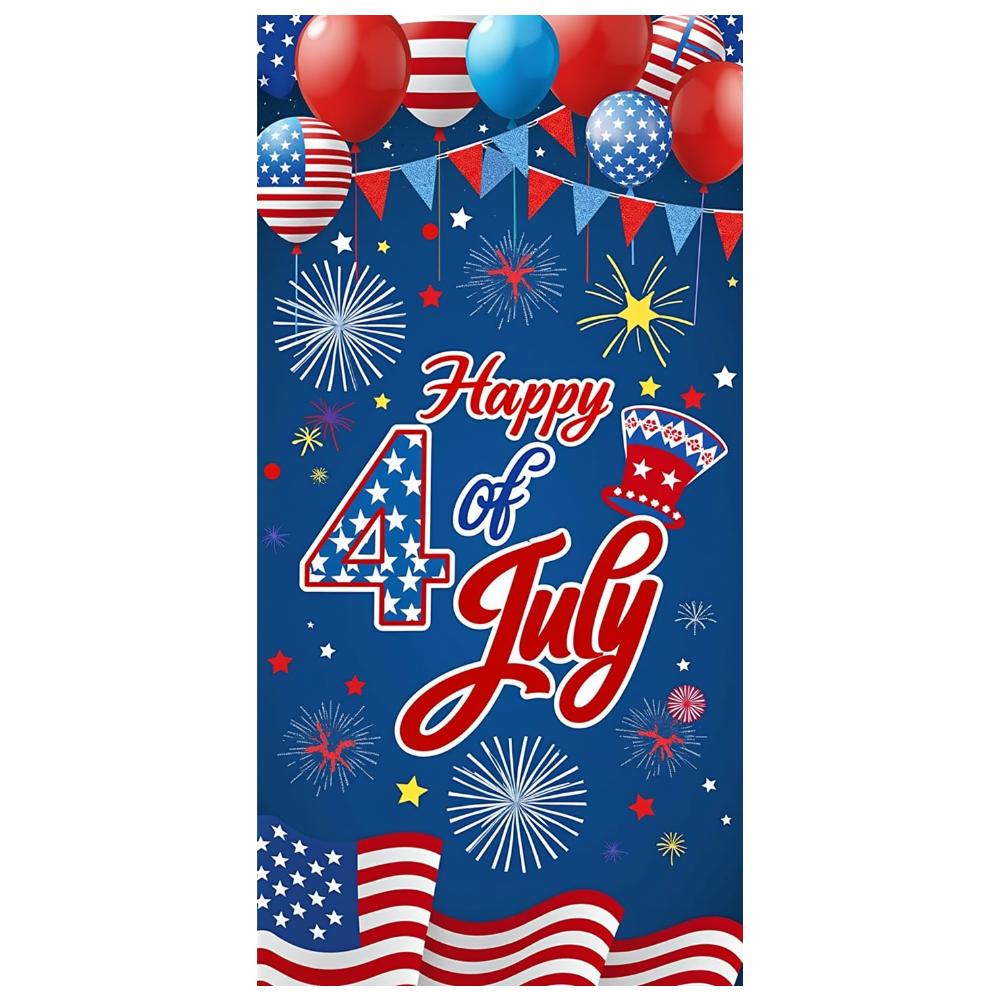 High-Quality Material American Flag Banner Indoor Decoration American Celebration Banner Colorful Balloons for Independence Day