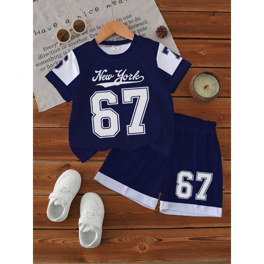 Boys sports suit with fashionable digital printing for summer 150