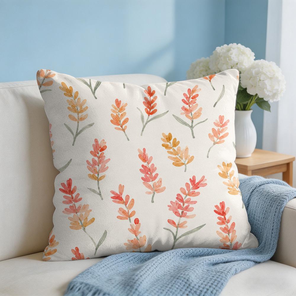 Lavendelblüten Kissenbezug Kurzer Plüsch Weich Beidseitiger Druck Kissenhülle Gemütlich Sofa Schlafzimmer Heimdeko Geschenk