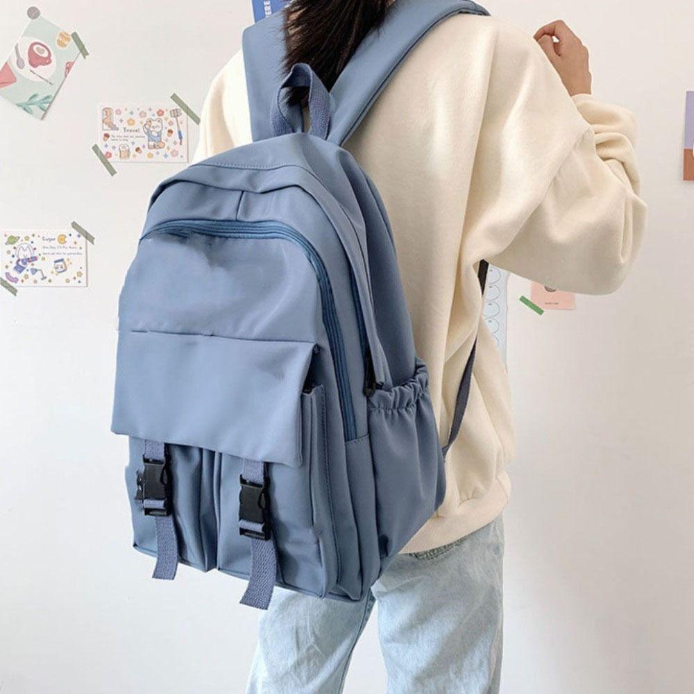 

Streetwear Harajuku Backpacks Korean Style Shoulder Bag Casual Canvas School Bag Outdoor синий