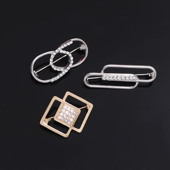 Sparkling Geometric Shape Rustproof Corrosion Resistant Stunning Visual Effect Shiny Waist Pin