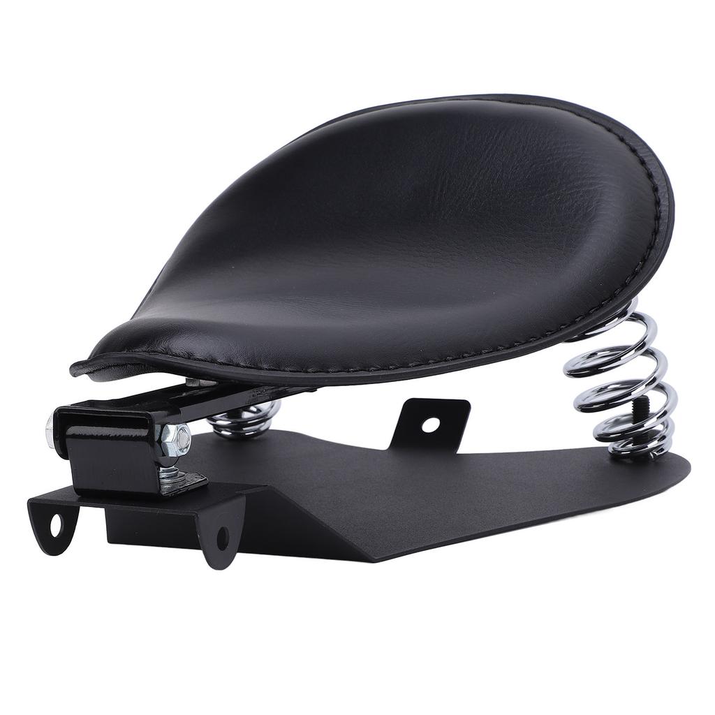 Motorcycle Solo Seat with Spring Bracket Kit Faux Leather Strong Support Universal Fit for Retro