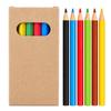 6-Color Mini Short Barrel Colored Pencils Set In Kraft Box for Children's DIY Painting & Doodling