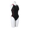 MIZUNO Stream Ace Swimsuit for Competitive Swimsuit for Challenge Medium Size 140 FINA Swimming Approved Girls, Swimmers, Cut, N2MA2920, (Black/Red),