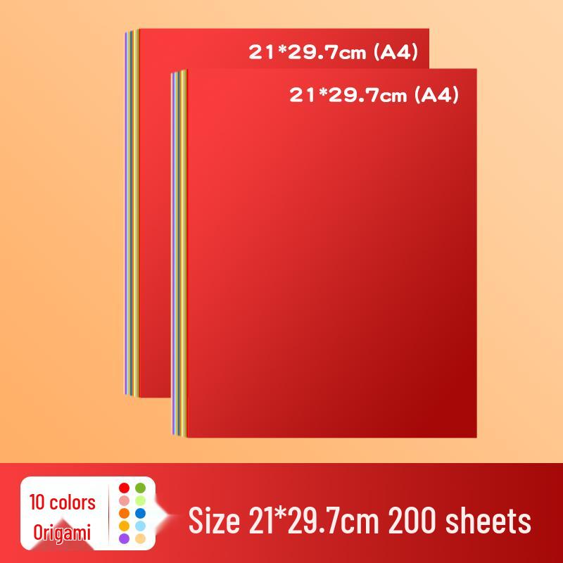 Kids' Colored Origami Paper – A4 Cardstock for Crafts & School Projects