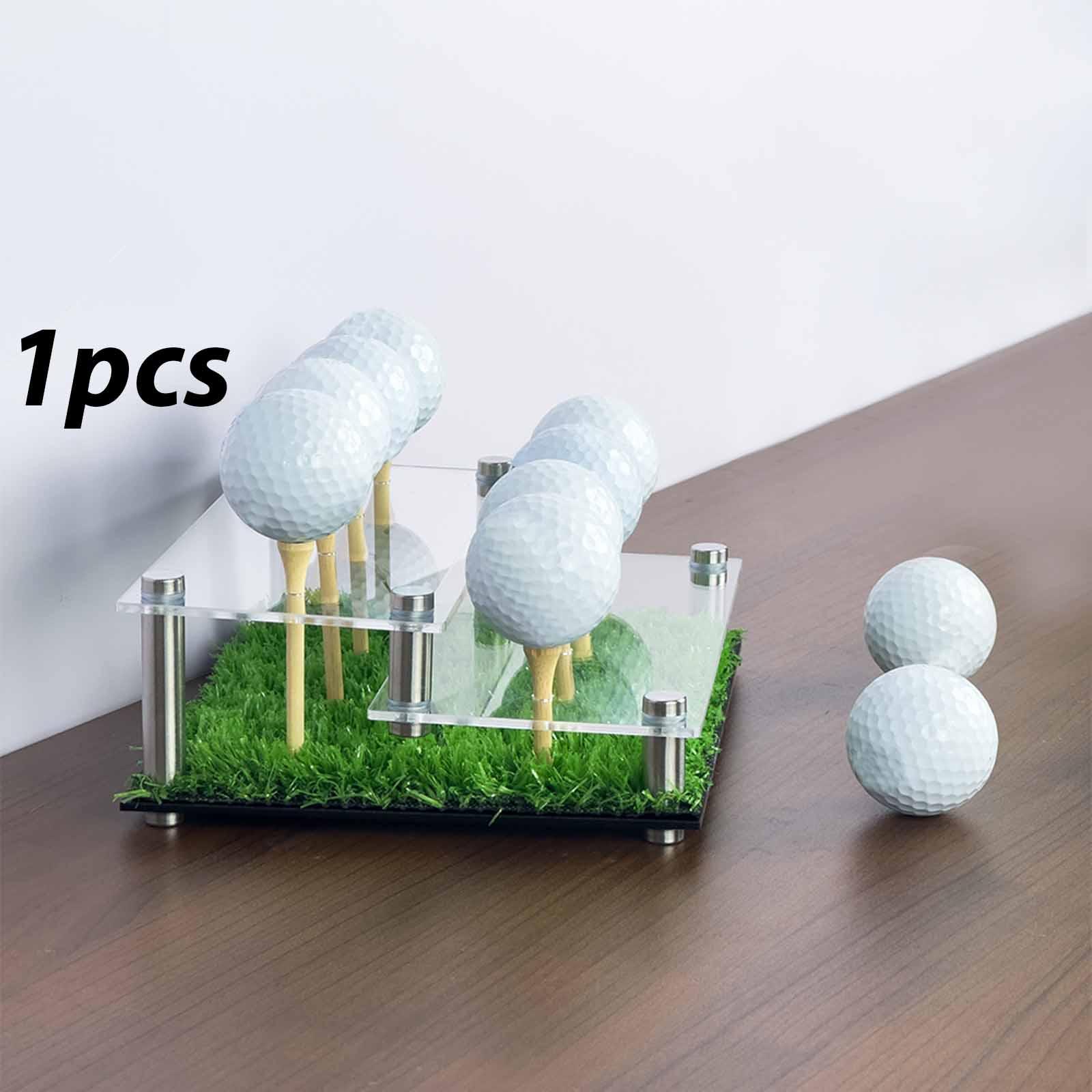 2 Tier Acrylic Golf Ball Display Case Souvenir Stand Memorabilia Organizer for Sports Desk Storage