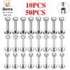 10/50PCS G23 Titanium Piercing Labret Lip Studs 16G CZ Internally Threaded Stud Earring Lip Ring Tragus Cartilage Helix Jewelry