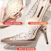 High heels women's outer wear spring and autumn pointed tip thin heel casual fashion single shoes transparent high heels