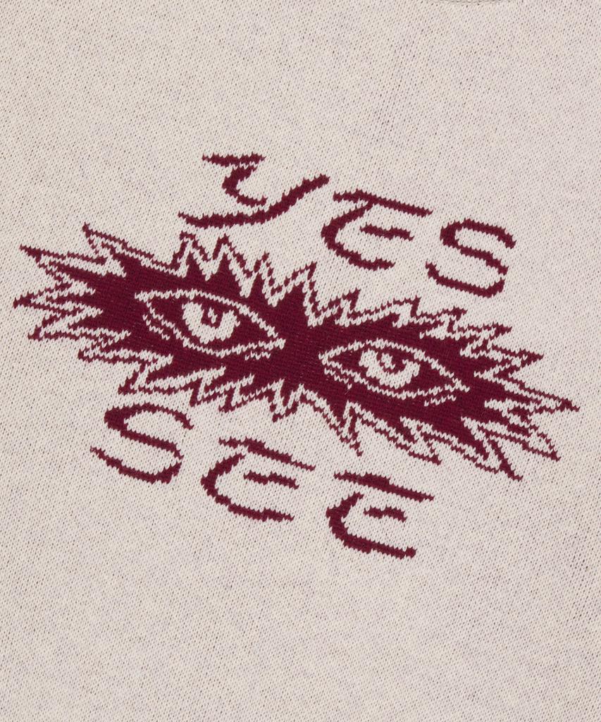 YESEYESEE Eye Knit Pullover Sweater Oatmeal