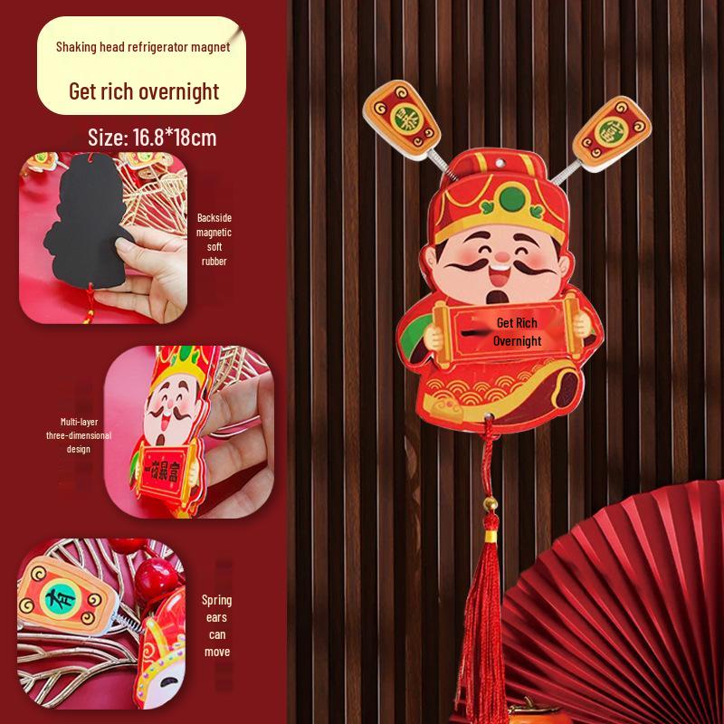 

Трехмерный магнит Бога богатства: Праздничное новогоднее украшение для горшечных растений и гостиных