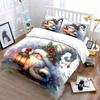 Christmas Santa with Lantern Bedding Duvet Cover Set  (1*Duvet Cover 2*Pillowcases, Without Duvet Insert)
