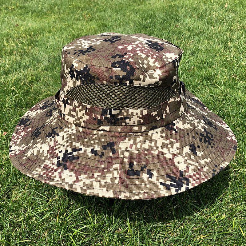 Fisherman's Hat Men's Summer Sun Hat Camouflage Fishing Sun Hat Outdoor Breathable Grass Hat Men's Sun Hat