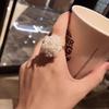 Koreanischer süßer offener Perlenblumenring - elegantes und vielseitiges trendiges Accessoire für den Zeigefinger von Damen