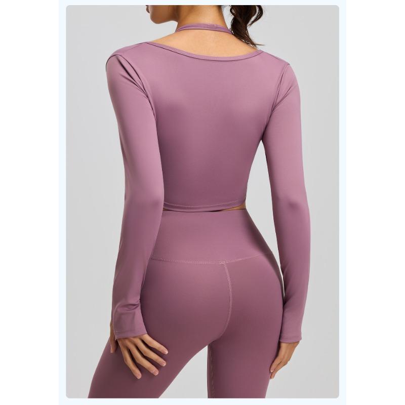 Halterneck Bra-free Yoga Wear Sports Top Outer Wear Fitness Clothes