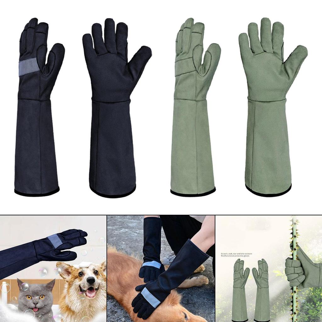2 Pieces Gardening Gloves Work Multifunctional Professional Sturdy Thorn Proof with Long