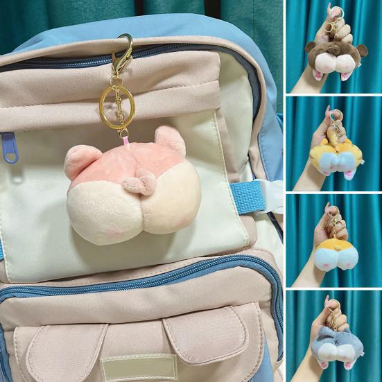 

Брелок для ключей, милый брелок для снятия стресса, чучело собаки корги, кольцо для ключей в виде задницы, кулон, аксессуары для сумки для студентов