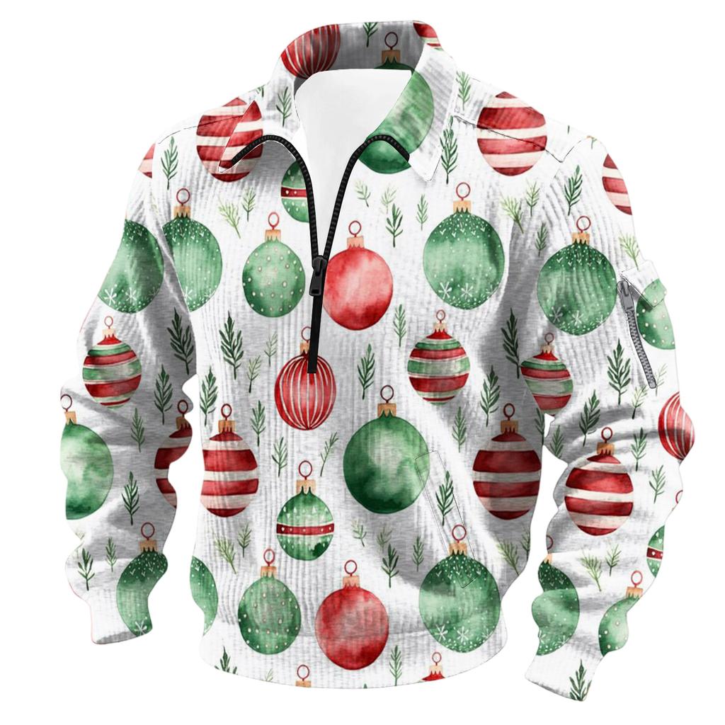 Men's  Flip Collar  Long Sleeves  Half Zipper  Hoodie