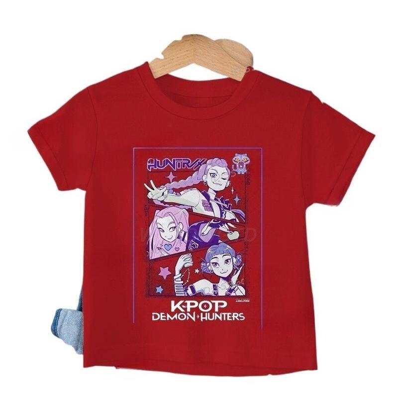 Baby Girl Boy Clothes KPop Demon Hunters Cartoon Print Cool Kids Tee Harajuku Top Movie Fans Gift Summer Tshirt Tops