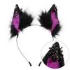 Simulated Fox Ears Cosplay Plush Animal Ear Headband Halloween Dark Spider Cat Ear Headband Hair Accessory