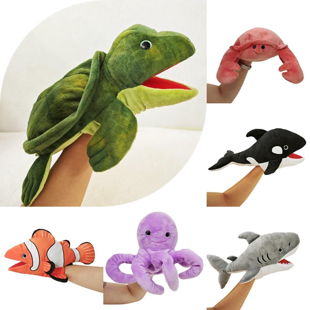 New Ocean Animal Plush Puppet Toy For Toddlers Interactive Shark And Turtle Hand Puppets Perfect Gift For Children Characters)