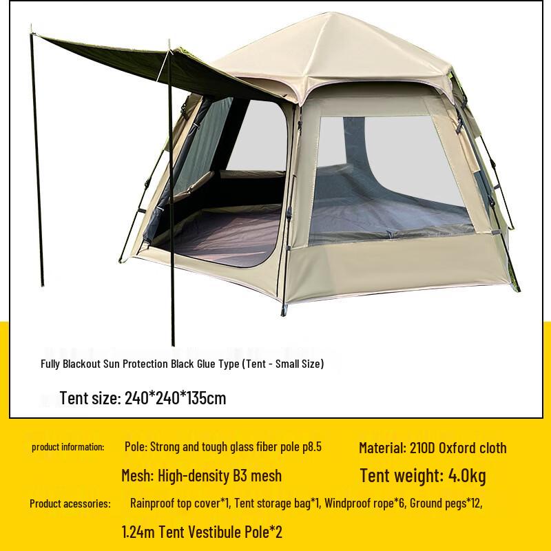 ZISIZ Cloud Mist Grey Hexagonal Camping Tent