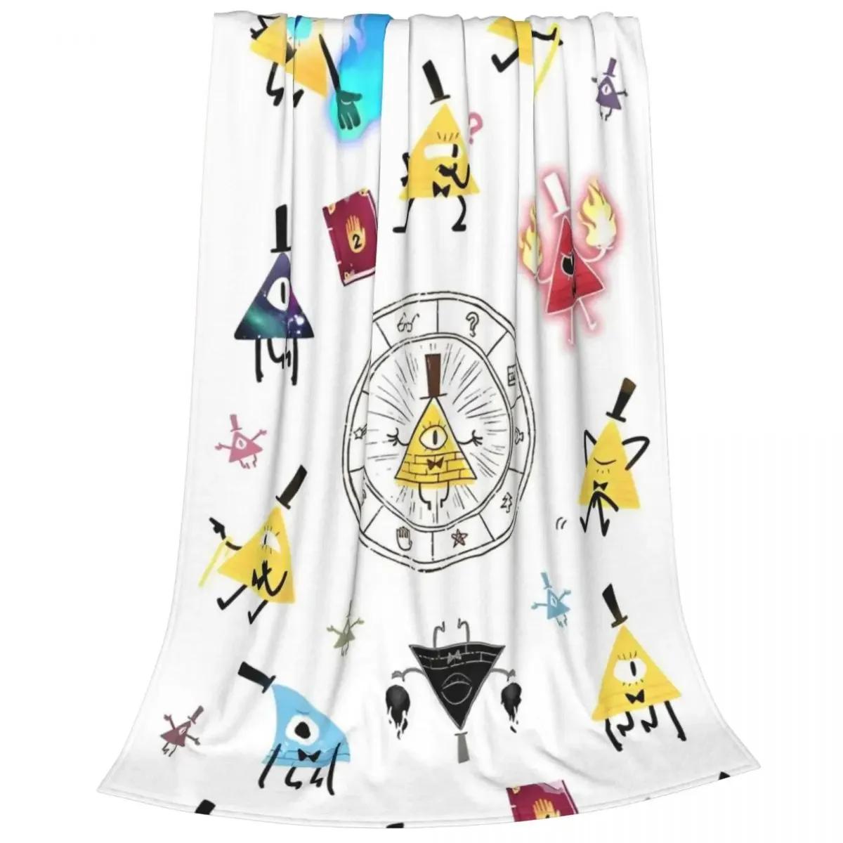 

Gravity Falls Bill Cipher Blankets Flannel Cartoon Anime Lightweight Throw Blankets for Car Sofa Couch Bed Rug 75x90cm