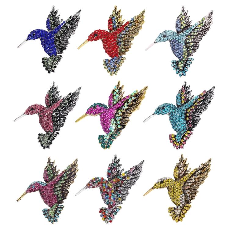 Delicate Rhinestones Encrusted Hummingbird Brooch Portable Accessory for Adding Elegant to Any Outfits or Occasion