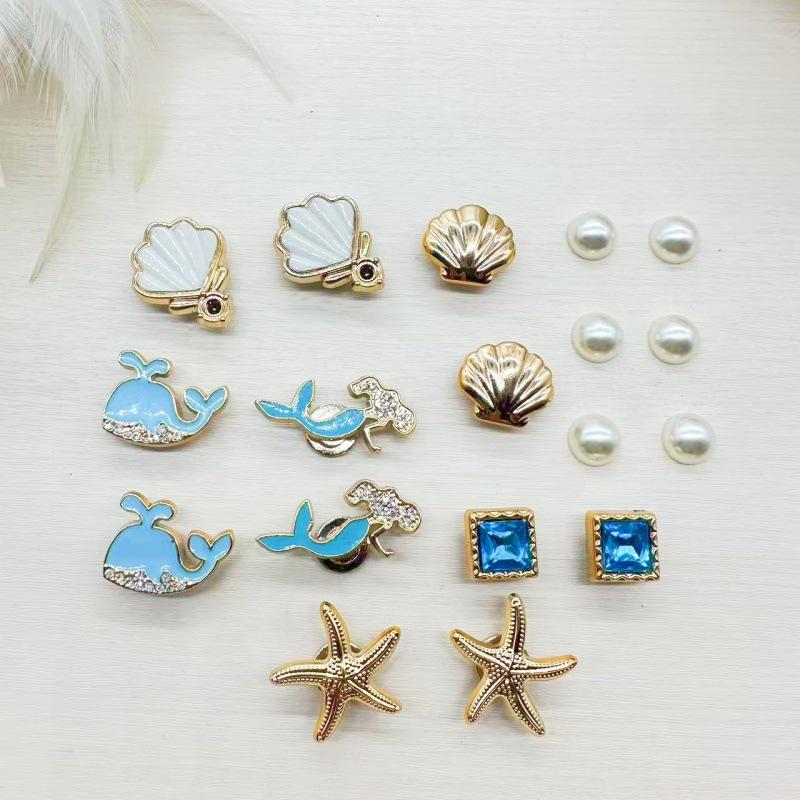 Ocean Wind Tunnel Starfish & Shell Shoe Buckle Decorations