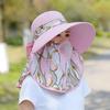 Fishing Caps Outdoor With Neck Flap Women Sun Hat Summer UV Protection Flower Print Bucket Hat