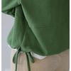 Women's Multicolor Artistic Pullover Hoodie - Autumn Japanese Style, Lace-up Drawstring, Round Neck, Long Sleeve, Loose Fit
