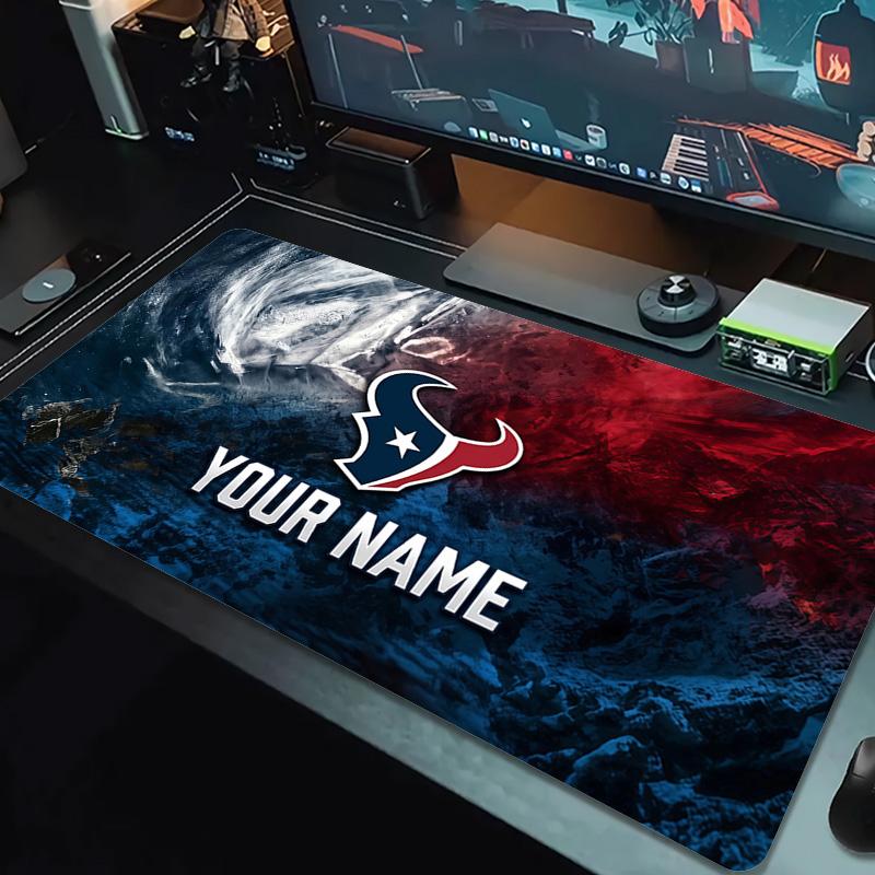 Houston Texans Druck Kissen Rutschfest Laptop Tablet Großes Mauspadd XXL Matte Mini-PC Spielmatte Mit Verriegeltem Rand