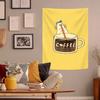 VIKAMA Cute Duck Drinking Coffee Tapestry Yellow Background Art Poster Aesthetic Wall Decor for Coffee Lovers  Dorms
