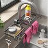 Kitchen Faucet Organizer Rack with Towel Bar