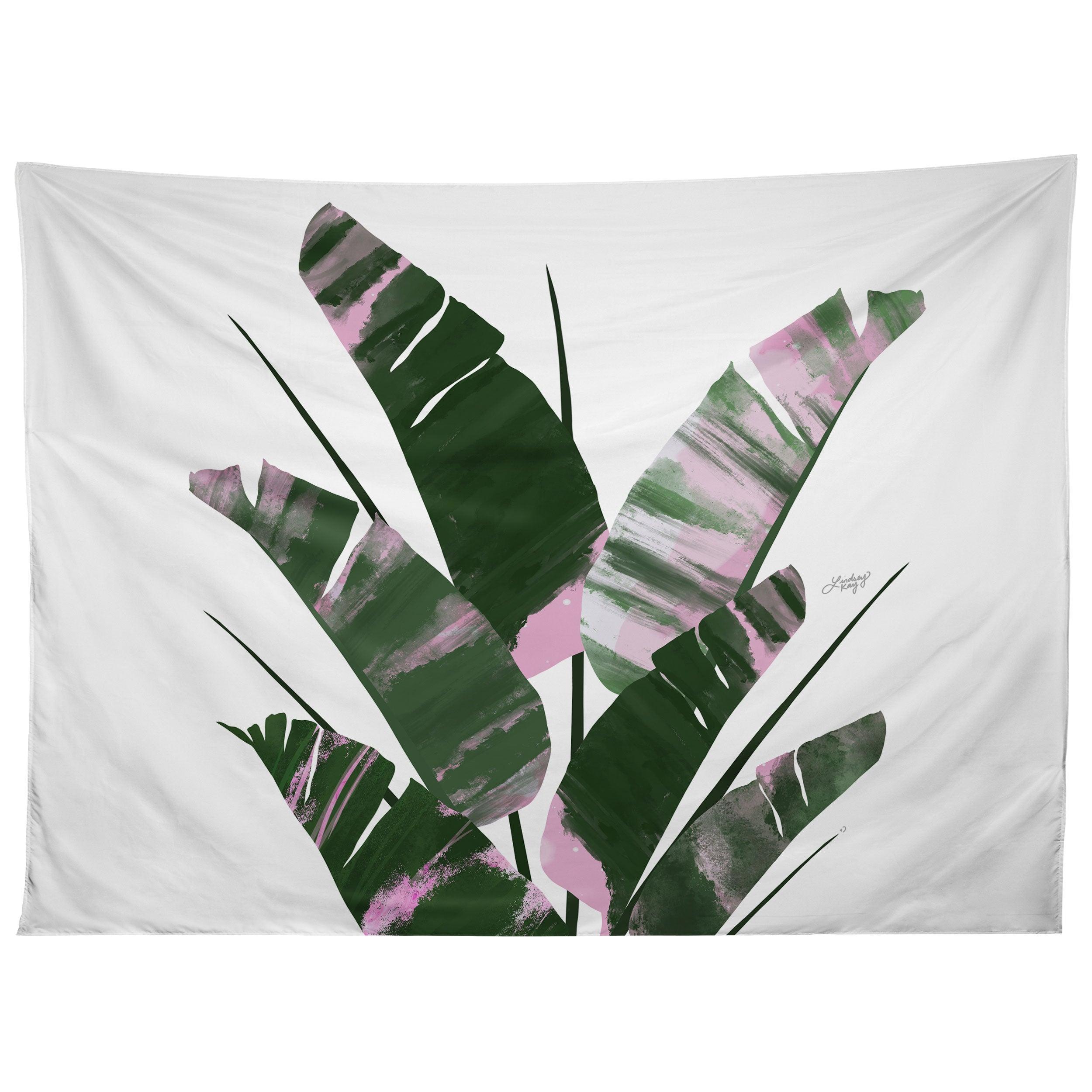 BANANA LEAF PLANT COLLAGE tapestry 75x100