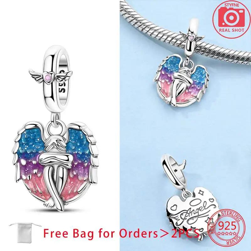 Orginal Copper Heart Wings Charm For Bracelet Bead Jewelry Charm For Woman Making Fine Jewelry Gift Diy Accesory