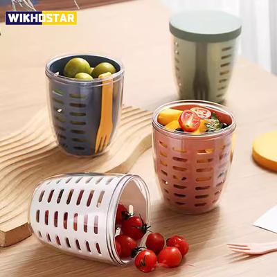 Portable Breakfast Cups Yogurt Salad Cereal Nut Fruitful Cup Container Set With Fork Food Storage Bento Box Lunch
