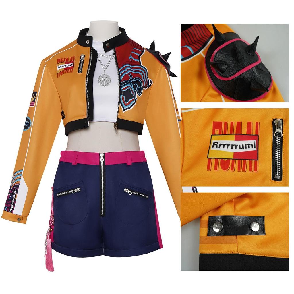KPop Lovci démonů Rumi Cosplay Kostým Paruka Ženy Halloween Karneval Comic-con Párty Oblečení pro hraní rolí