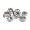 Set of 20 Hex Flange 304 Stainless Steel Hex Lock Nuts Nuts, M3, M4, M5, M6, M8, M10, (M6)