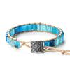 Vintage Bohemian Handmade Hemp Rope Bracelet Imperial Stone Beaded 3D Bead Charm Bangle