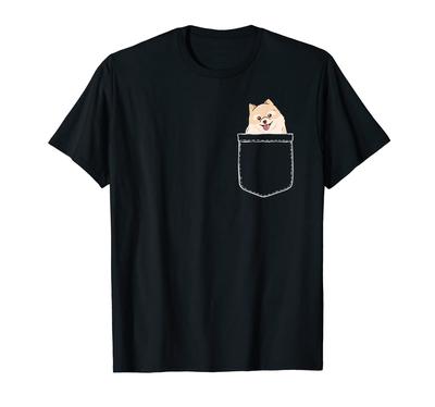 Pomeranian In the Pocket Cute Dog Jokes Dog Lovers Dog Owners Pocket Pomeranian Pocket Pomeranian T-Shirt