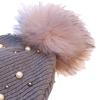 Solid Color Pearl Pompom Wool Hat Knitted Hat Beanie Hat Thicken Stretchable